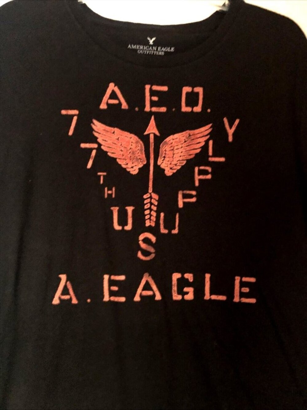 American Eagle Men’s Black Shirt Vintage Large VTG - Picture 5 of 5